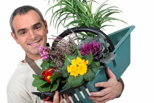 Customer confirming gardening service details